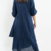 Women Solid Color Side Button Irregular Dress - Image 2