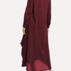 Women Solid Color Side Button Irregular Dress - Image 5