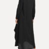 Women Solid Color Side Button Irregular Dress - Image 3
