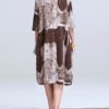 Women Vintage Cotton Linen Print Kaftan Style Dress - Image 4