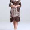 Women Vintage Cotton Linen Print Kaftan Style Dress - Image 6