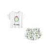 Womens Casual Cartoon Avocado Print Tee and Elastic Waist Shorts Set - Image 2