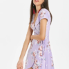 Surplice Plunge Flower Pattern Dress - Image 2