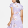 Surplice Plunge Flower Pattern Dress - Image 4