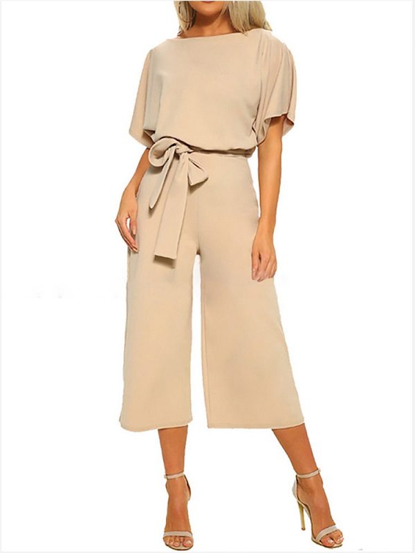 Casual Lace-up Wide Leg Jumpsuits - Image 3