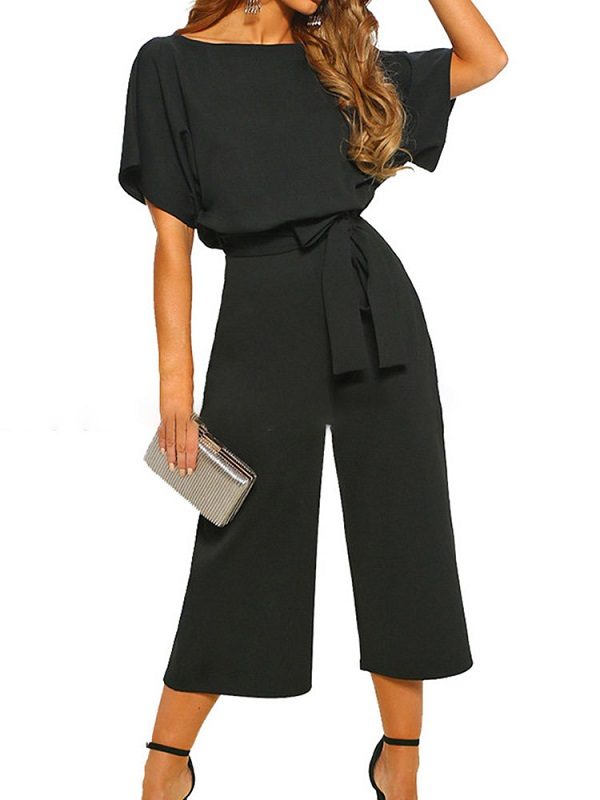 Casual Lace-up Wide Leg Jumpsuits - Image 12