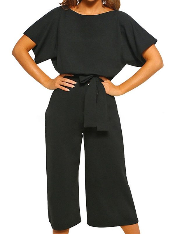 Casual Lace-up Wide Leg Jumpsuits - Image 9