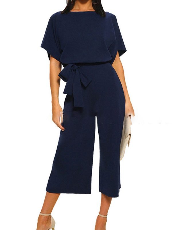 Casual Lace-up Wide Leg Jumpsuits - Image 8