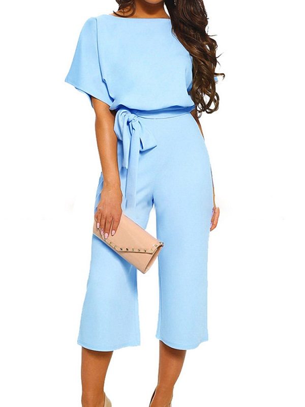 Casual Lace-up Wide Leg Jumpsuits - Image 6