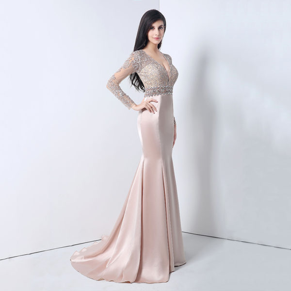 Evening Dresses Mermaid Beading Appliques Women Prom Gowns - Image 3