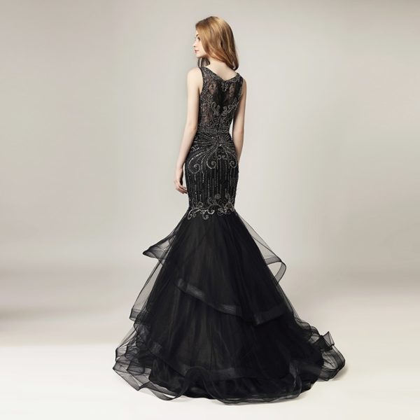 Luxury Beading Crystal Tulle Formal Gala Party Gowns - Image 2