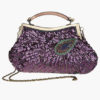 Peacock Feather Pattern Evening Bag With Sequins - Image 13