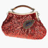 Peacock Feather Pattern Evening Bag With Sequins - Image 5