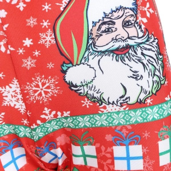 Plus Size Christmas Santa Claus Bell Print Leggings - Image 9