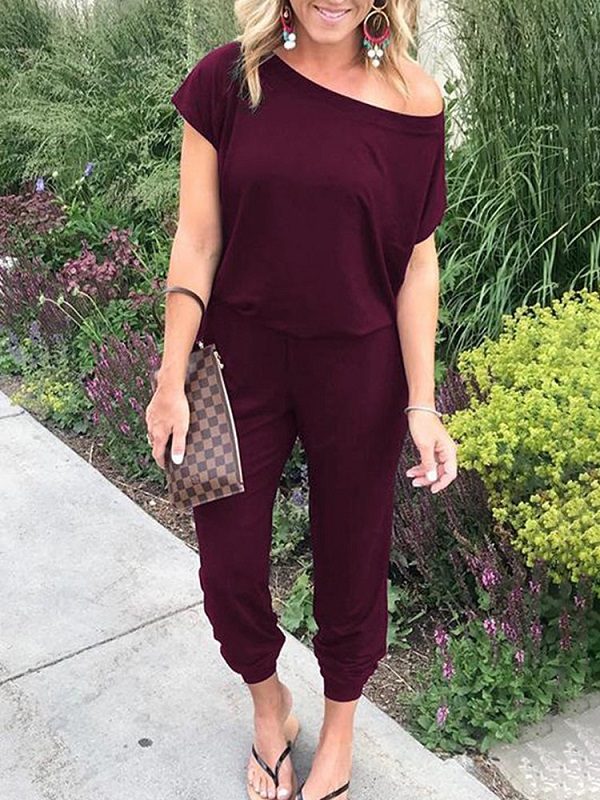 Solid Color Casual Jumpsuit - Image 2