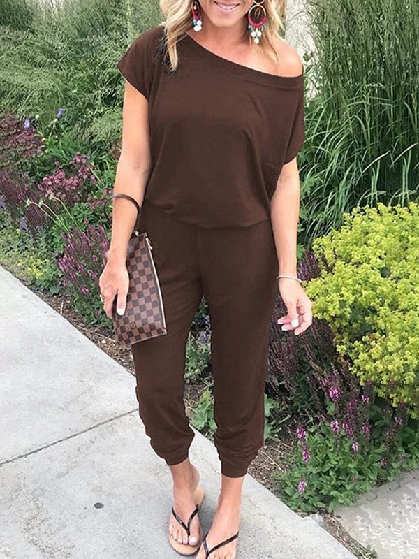 Solid Color Casual Jumpsuit - Image 9