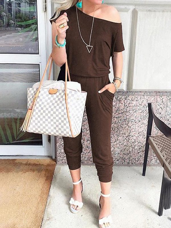 Solid Color Casual Jumpsuit - Image 8