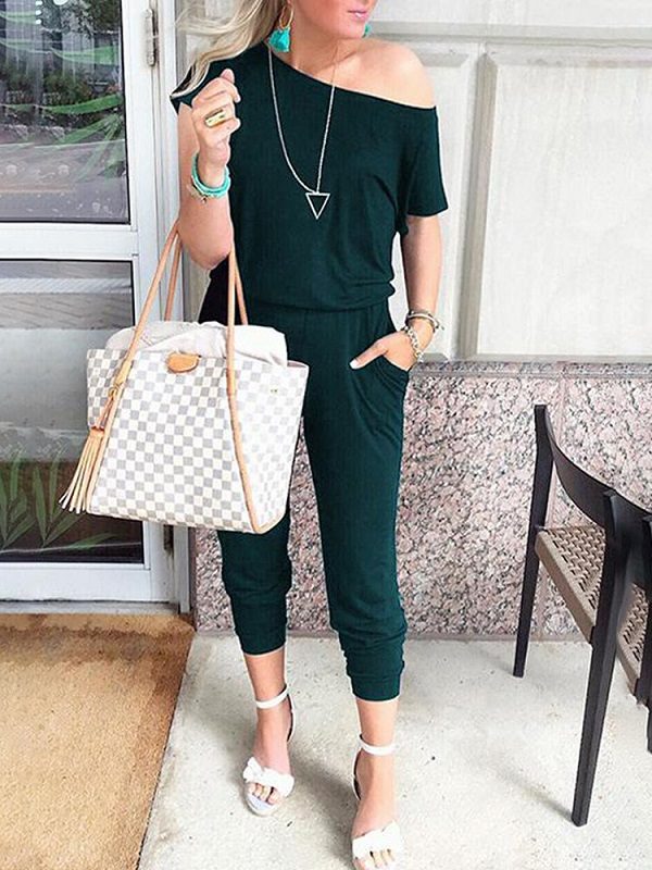 Solid Color Casual Jumpsuit - Image 6