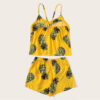 Women Fruit Print Cami Pajama Set Sleeveless Sleepwear - Image 3