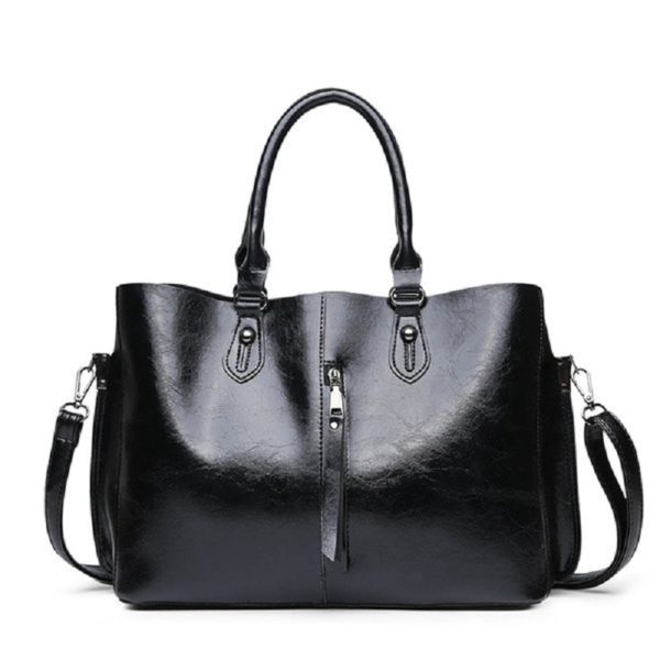 2 PCS Women Oil Wax PU Leather Tote Handbag - Image 2