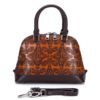 Brenice Genuine Leather Vintage Handbag Embossed Women Shell Shoulder Bag