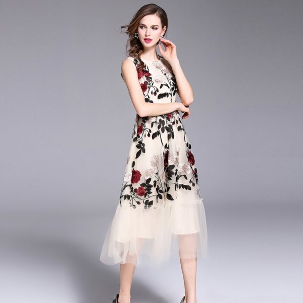 Female Sleeveless Sweet long beach vacation party dresses - Image 2