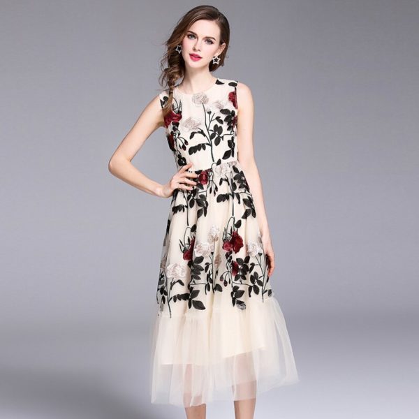 Female Sleeveless Sweet long beach vacation party dresses - Image 3