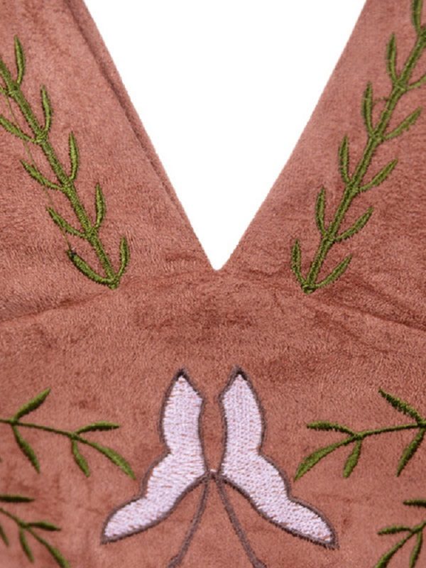 Women Crop Top Boho Halter Embroidered Cami Top - Image 6