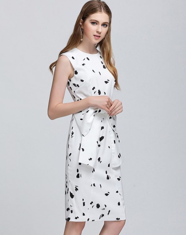 Women Elegant Print Sleeveless Summer Dress - Image 2