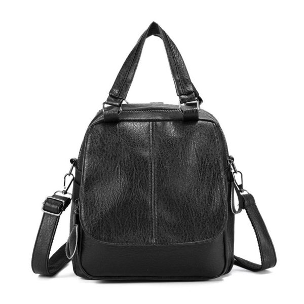 Women Faux Leather Multi-function Handbag Travel Backpack - Image 14