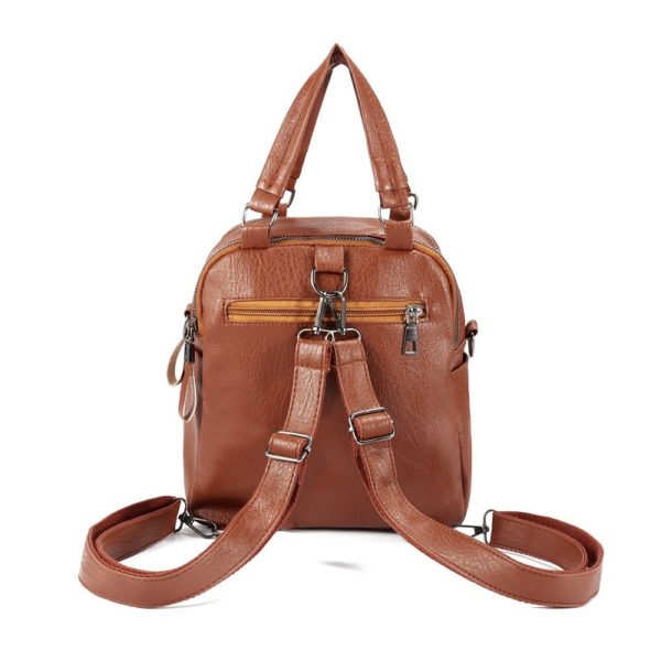 Women Faux Leather Multi-function Handbag Travel Backpack - Image 5