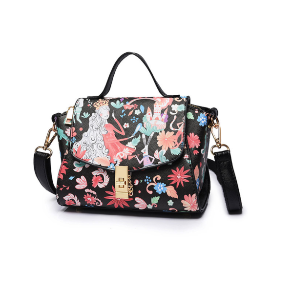 Women PU Leather Print Handbag Travel Crossbody Bag - Image 3