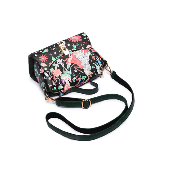 Women PU Leather Print Handbag Travel Crossbody Bag - Image 6