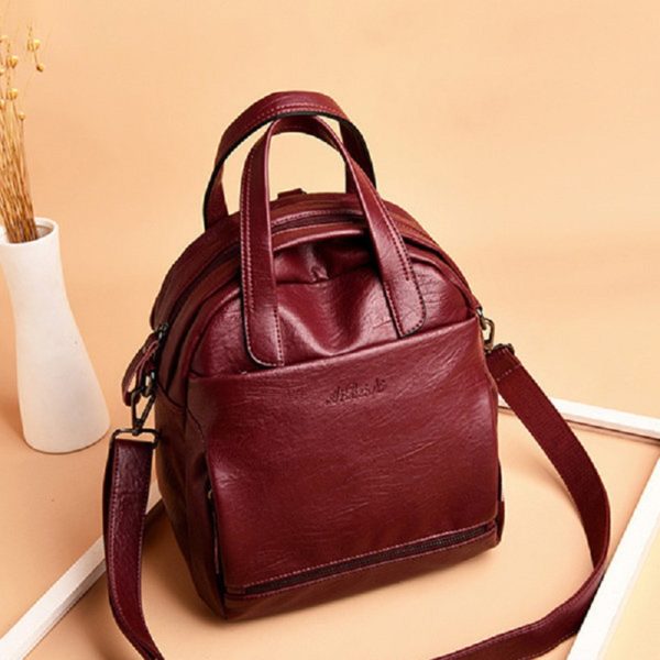 Women Retro Multi functional Soft PU Leather Bags - Image 6
