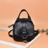 Women retro soft PU leather multi-function handbag Double Layer Solid backpack - Image 6