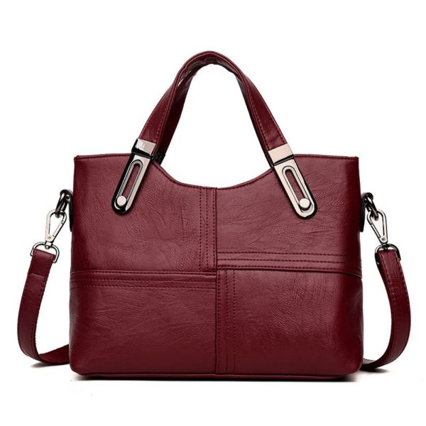 Women sewing handbags soft leather leisure large capacity Cross body bag