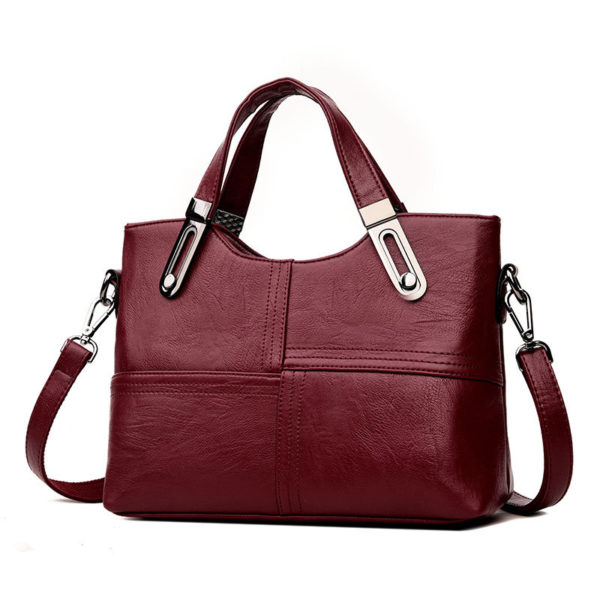 Women sewing handbags soft leather leisure large capacity Cross body bag - Image 2