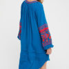 Boho Ethnic Puff Long Sleeve Embroidered Shift Dress - Image 6
