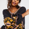 Boho Ethnic Puff Long Sleeve Embroidered Shift Dress - Image 3