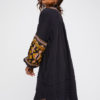 Boho Ethnic Puff Long Sleeve Embroidered Shift Dress - Image 7