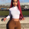 Women High Collar Shaping Long Sleeved Crop Top - Image 3