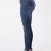 Women Ragged Hem Edge Denim Jeans - Image 3