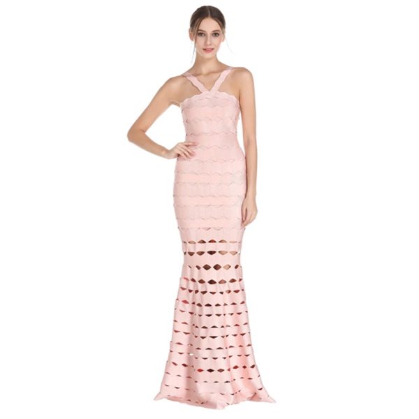 Sexy Halter Neck Night Out Celebrity Long Maxi Dress