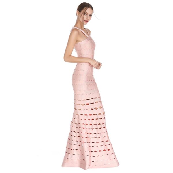 Sexy Halter Neck Night Out Celebrity Long Maxi Dress - Image 4