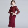 Elegant Sexy Lace Evening Party Trumpet Dress