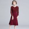 Elegant Sexy Lace Evening Party Trumpet Dress - Image 3