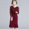 Elegant Sexy Lace Evening Party Trumpet Dress - Image 4