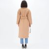 Notched Collar Split Hem Elegant Belted Double Pocket Trench Coat - Image 2