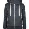 Hoodies Hooded Long Sleeve Zipper Strappy Sweatshirt - Image 4