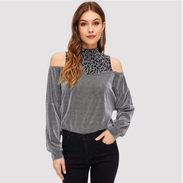 Leopard Pullover Minimalist Plain Sweatshirts - Image 2